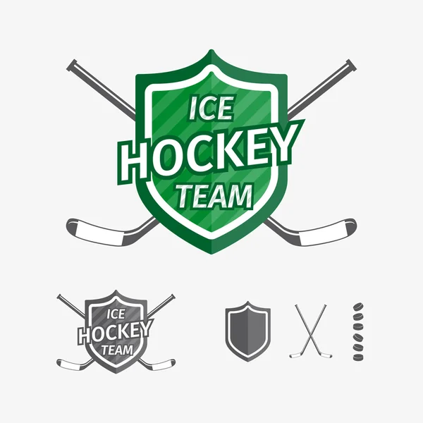 Хоккейные спортивные эмблемы и символы для логотипа команды. Хоккей, логотип — стоковый вектор