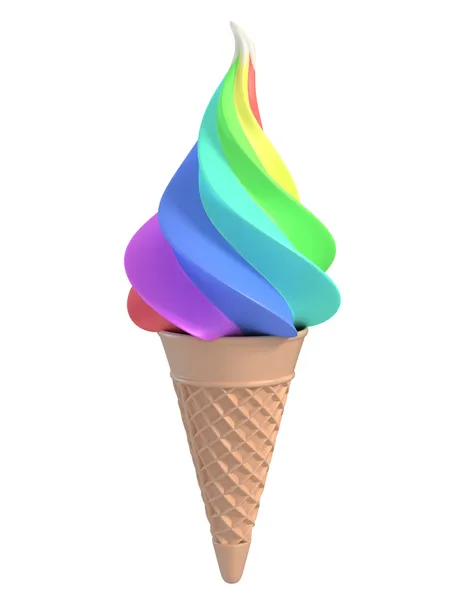 Мороженое в цвета радуги — стоковое фото