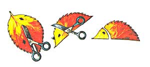 Їжачок з осіннього листочка