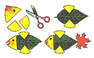 Рибка з осіннього листя