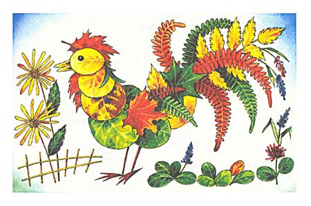 Півник з осіннього листя