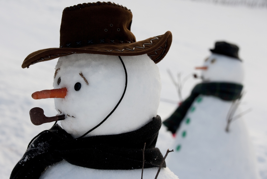 40 необычных снеговиков креатив, снег, снеговик