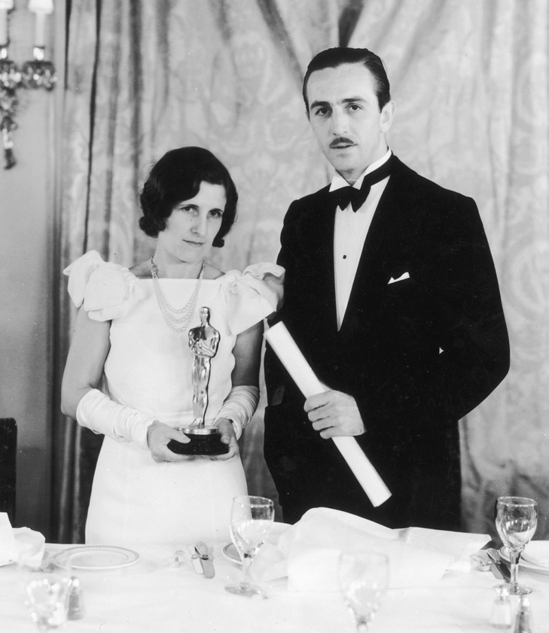 Лиллиэн и Уолт Дисней на приеме после получения премии "Оскар", 1935 год дисней, ретро, фотография