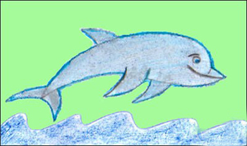 рисунок дельфин вместе с детьми поэтапно