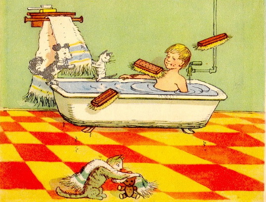 Мойдодыр, мальчик моется в ванне