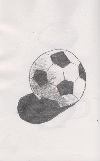 как нарисовать футбольный мяч карандашом