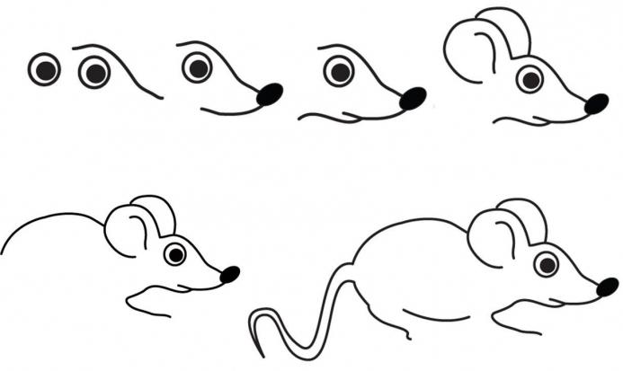как нарисовать мышку