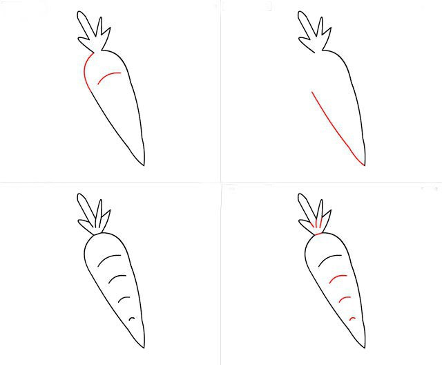 Как нарисовать морковь карандашом