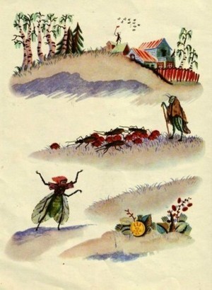 Муха цокотуха иллюстрации Конашевича