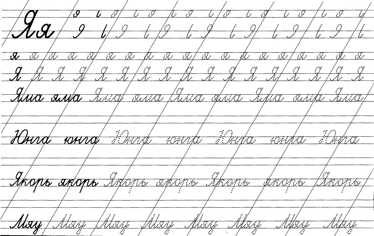 Правописание русских буквы я