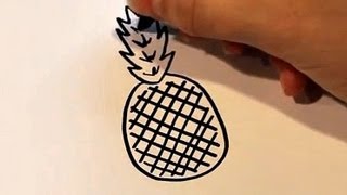 Видео: как нарисовать ананас маркером ребенку