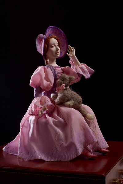 Авторская кукла Эмили с кошкой