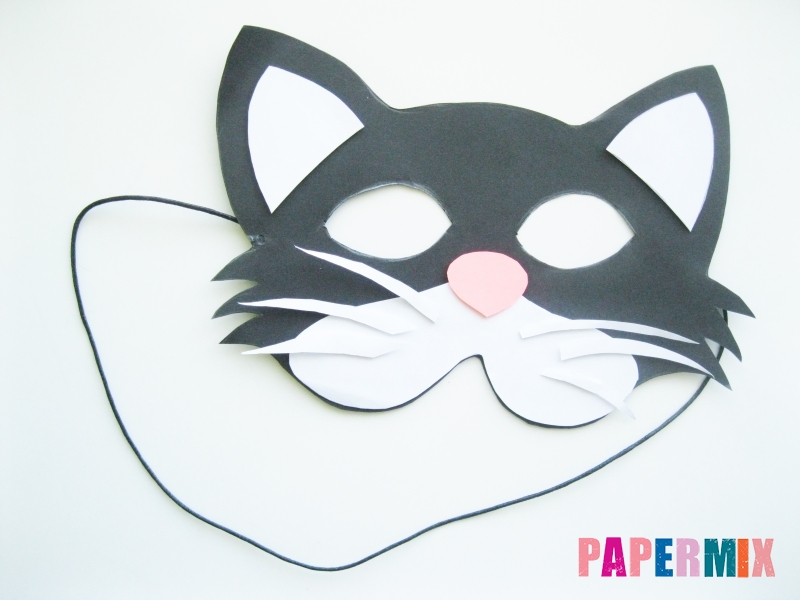 Как сделать маску кошки из бумаги инструкция + видео - шаг 9