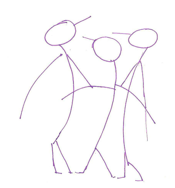 Рисуем трех пингвинов - шаг 1