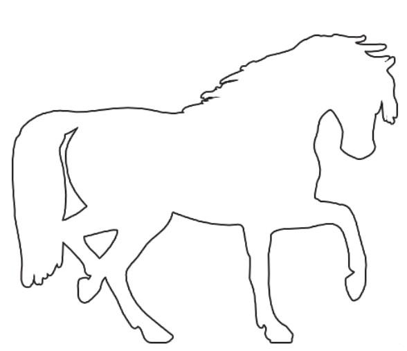 Раскраски Шаблоны трафареты контуры Вырезать лошадь по контуру, выкройка лошади, трафарет для вырезания