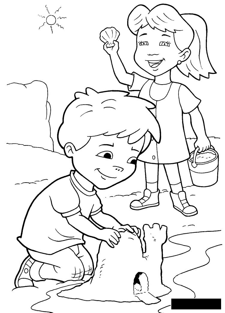 Раскраски мальчик Раскраски праздники, раскраски 1 июня, дети, девочка, мальчик