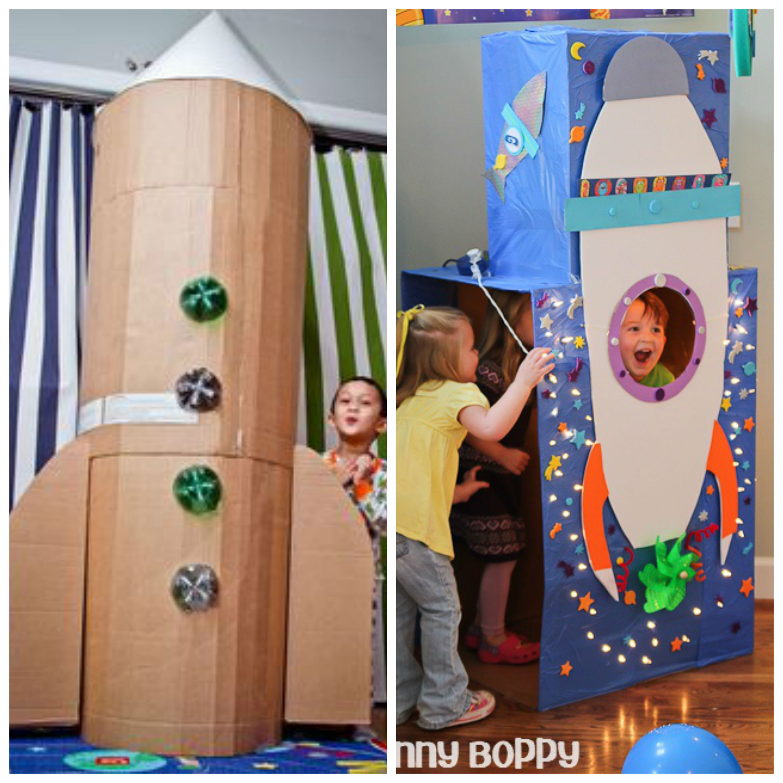Ракета для ребенка из картонных упаковок