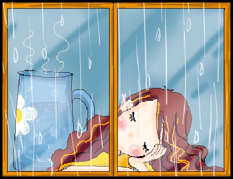 дождь за окном