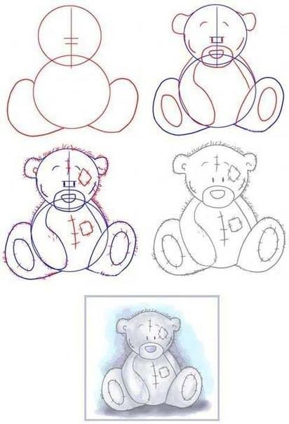 Инструкция по рисованию грустного медведя