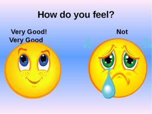 How do you feel? Very Good! Not Very Good 
