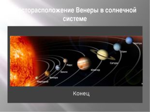 Месторасположение Венеры в солнечной системе Конец 