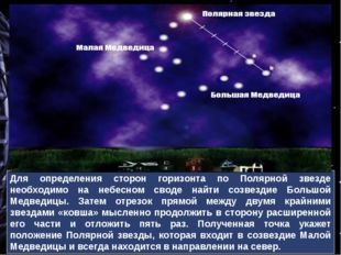 Для определения сторон горизонта по Полярной звезде необходимо на небесном св