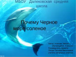 МБОУ Далековская средняя школа 		 			Почему Черное 					море соленое Автор: А