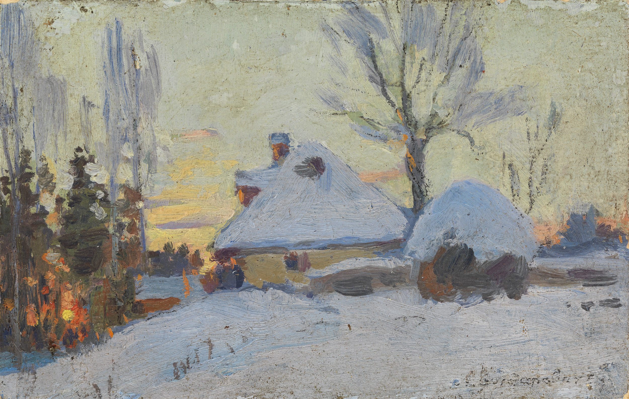 VASILKOVSKY, SERGEI Winter Village at Sunset