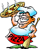 Шеф-повар с гигантской пиццей | Векторный клипарт