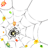 Паук на паутине осенью | Векторный клипарт