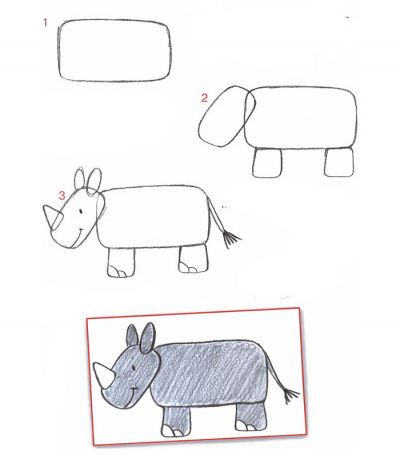 Носорог нарисовать