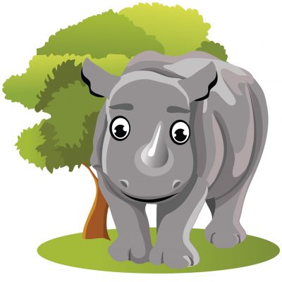 Носорог с деревом