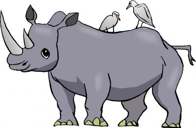 Носорог с птичками