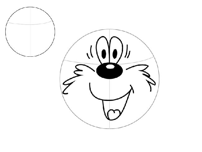 Рисуем мишку из мультфильма «Трям! Здравствуйте!»