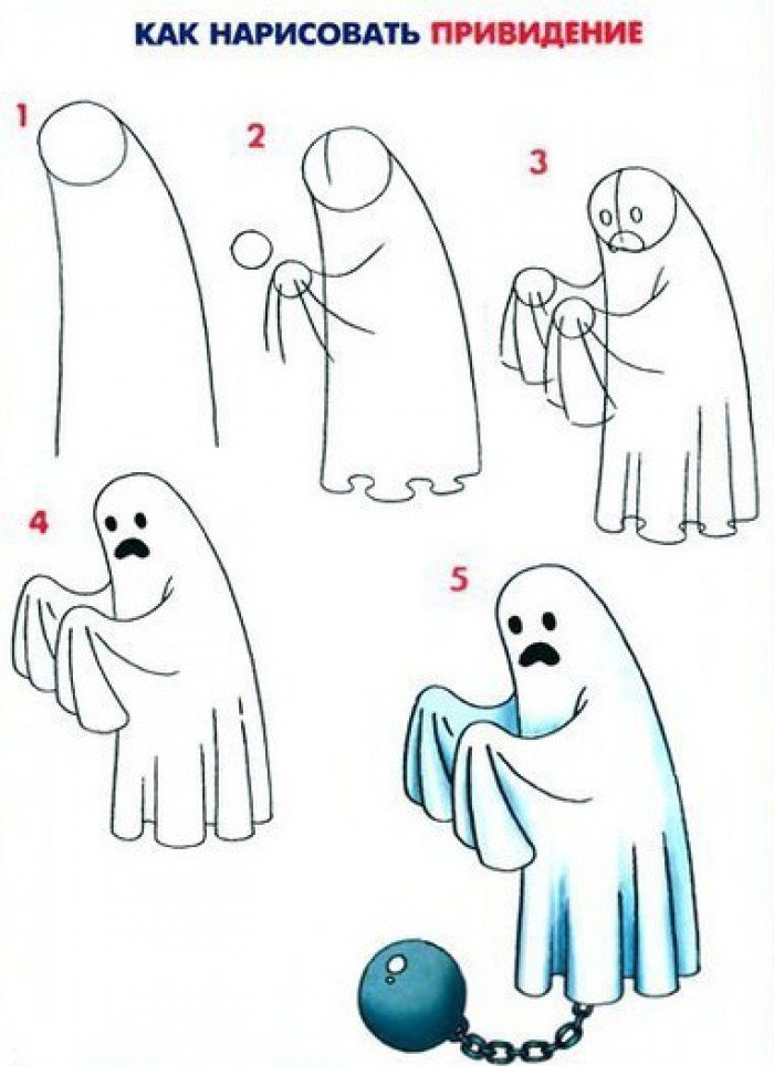 Как нарисовать привидение
