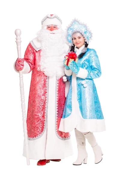Персонажи Русское Рождество Дед Мороз и Снегурочка — стоковое фото