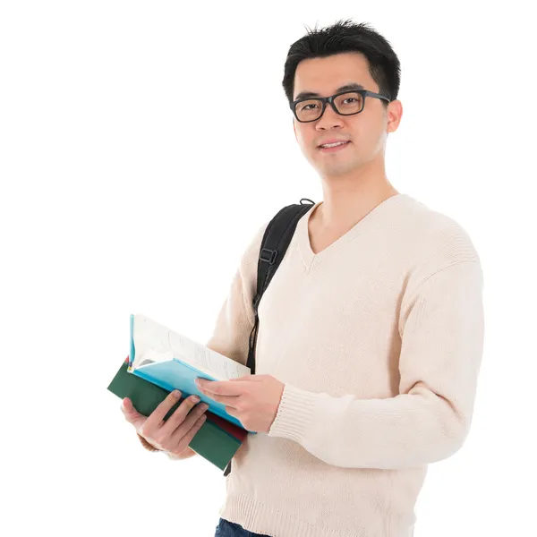 Азиатские Взрослый студент с книгами — стоковое фото