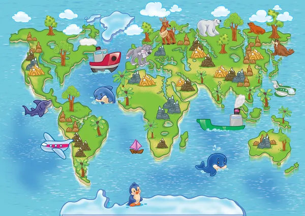 Карта мира детей — стоковое фото