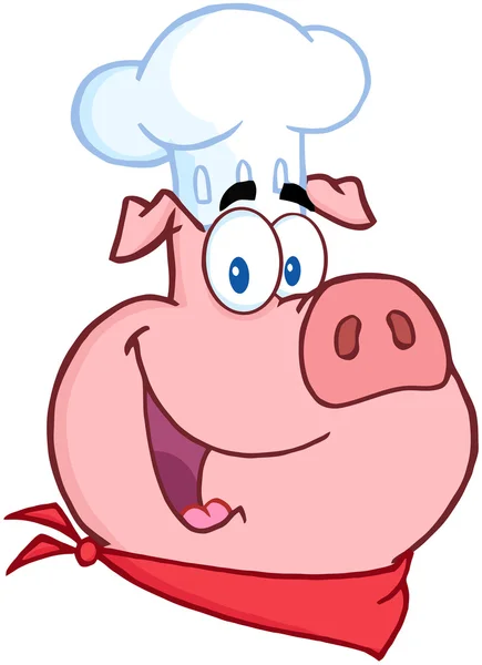 Счастливый шеф-повар Свинья голову — стоковое фото