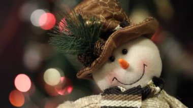 Рождественские украшения с елочные игрушки — стоковое видео