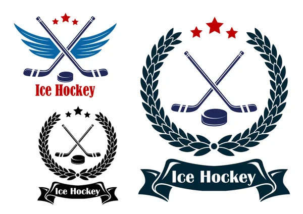 Эмблемы видов спорта хоккей — стоковый вектор
