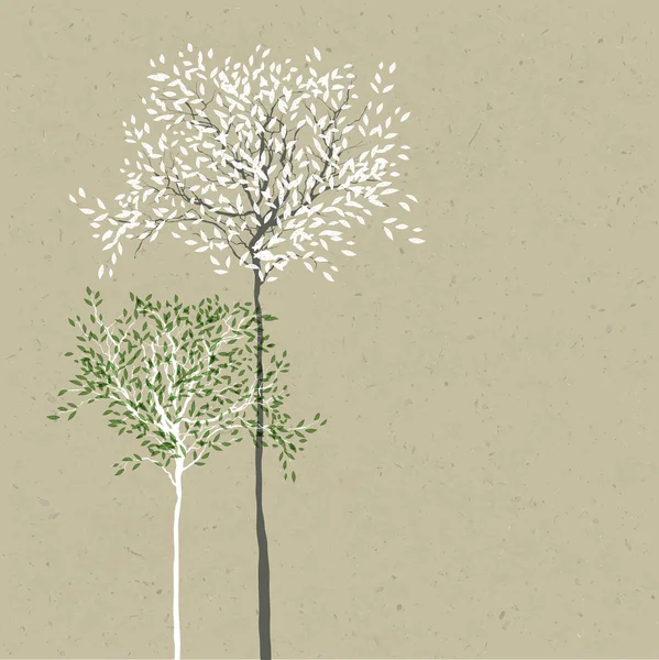 Фон деревьев. ствол и листья в отдельных слоях. vecto — стоковый вектор