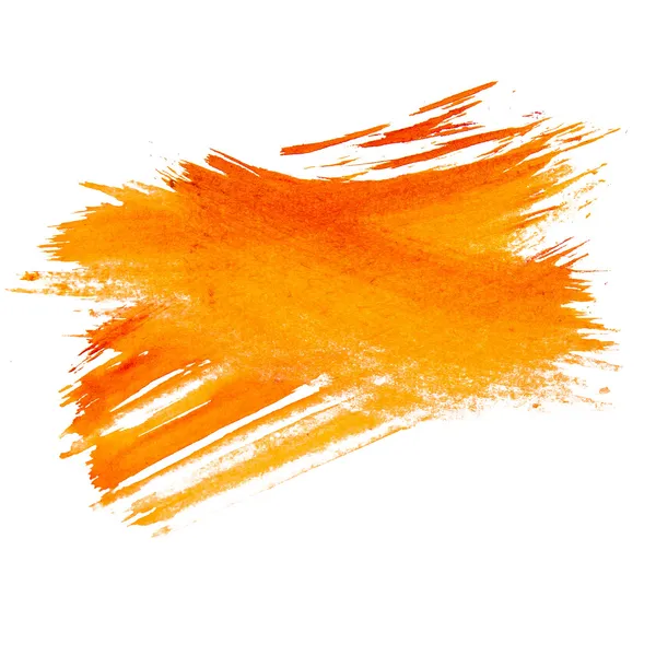 Оранжевый акварели пятно пятно, изолированные на белом фоне — стоковое фото
