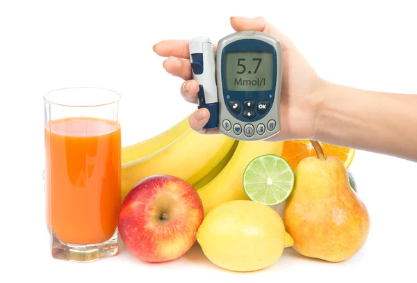 Диета вес потеря питания завтрак концепции с апельсин, груша, яблоко — стоковое фото