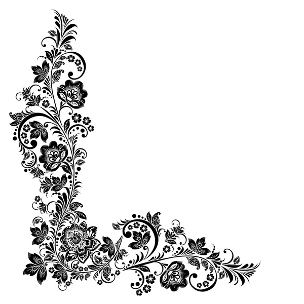 Вектор цветочные фон. России традиционный орнамент хохлома — стоковый вектор