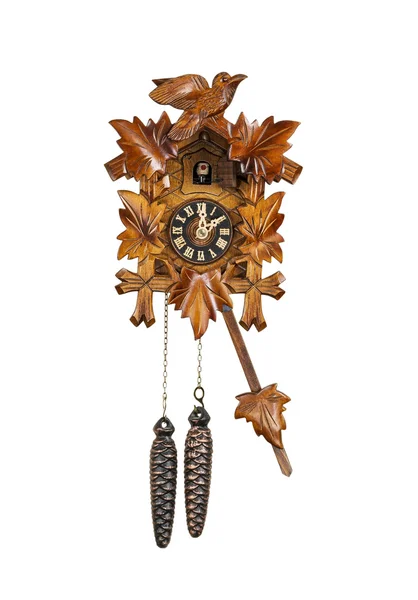 Традиционные часы с кукушкой звучание на час — стоковое фото