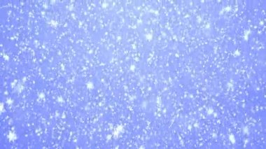 Снегопад на синем фоне — стоковое видео