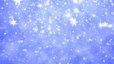 Снегопад на синем фоне — стоковое видео