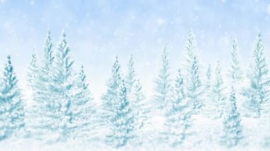 Зимний рождественский лес — стоковое видео