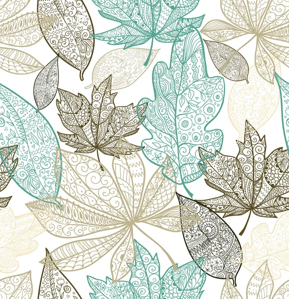 Болван текстурированные листья бесшовный образец — стоковый вектор